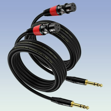 EBXYA 3ft 2-pack XLR to 1/4" TRS Cable - Female Balanced OFC Mic/Instrument Cable