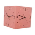thumbnail image 2 of Reloj de pared de esquina de doble cara, decoración de arte de pared, sin tictac, silencioso, moderno, amigo Rosa, 2 of 7