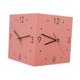 thumbnail image 2 of Reloj de pared de esquina de doble cara, reloj de esquina cuadrado, de metal, silencioso y sin tictac. Rosa, 2 of 7