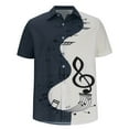 thumbnail image 6 of WREESH Men's Casual Fashion Short Sleeve Button Down Shirt with Color Block Print and Note Design Dark Gray, 6 of 6