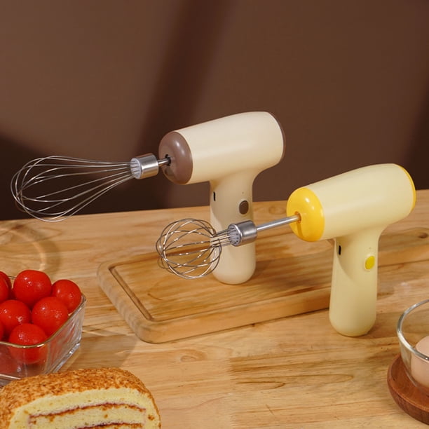 Batidora inalámbrica de mano Rod Gear - Batidora eléctrica portátil con accesorios de batidor de acero inoxidable 304, recargable USB, ligera para huevos, nata, salsas y rebozado