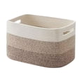 thumbnail image 2 of JJV Rainbow Rope Basket Woven Storage Basket Decorative Storage Bin for Organizing 14.7x9.8x8.7 Inch Rectangle Storage Basket for Closet Shelf Home Decor, 2 of 6