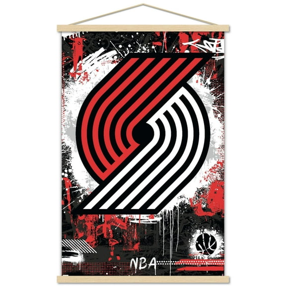 NBA Portland Trail Blazers - Maximalist Logo 23 Wall Poster with Magnetic Frame, 22.375" x 34"