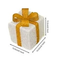 thumbnail image 4 of Set of 3 White Christmas Lighted Gift Boxes with LED Lights, Pre-lit Light Up Present Boxes with Bows, Battery Powered Indoor Outdoor Holiday Decor for Xmas Tree Yard Home, 4 of 9