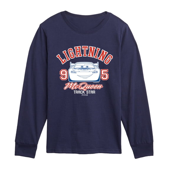 Cars - Lightning McQueen Track Star - Youth Boys Long Sleeve Graphic T-Shirt