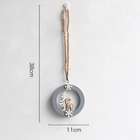 

Decorative Elk Wall Lamp Hanging Round Wooden Fairy Light Decor Nordic Style Modern Art Xmas Single Deer With No Light Small