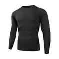 thumbnail image 5 of hoksml Men's Raglan Long Sleeve Compression Shirt, Crew Neck Back Mesh Panel Slim Cut Quick Dry Athletic Base Layer in Solid Colors, 5 of 8