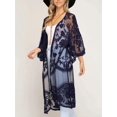 thumbnail image 1 of Women's Floral Beach Cover-up Long Sleeve Black Oversized UPF Protection Breathable, 1 of 4