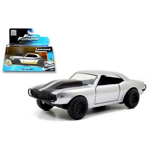 Roman's Chevrolet Camaro Z/28 Silver with Black Stripes "Fast & Furious 7" (2015) Movie 1/32 Diecast Model Car by Jada