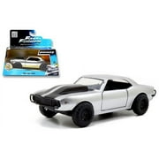 Roman\'s Chevrolet Camaro Z/28 Silver With Black Stripes Fast & Furious 7 (2015) Movie 1/32 Diecast Model Car By Jada 97186