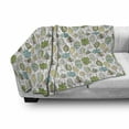 thumbnail image 3 of Floral Soft Flannel Fleece Blanket, Doodle Style Mother Earth Background with Various Leaf Dandelions Tribal Boho Design, Cozy Plush for Indoor and Outdoor Use, 70" x 90", Multicolor, by Ambesonne, 3 of 6