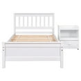 thumbnail image 4 of 2-Pieces Bedroom Furniture Sets, Twin Size Platform Bed Frame with Headboard and Footboard, Nightstand with Storage Drawer, White, 4 of 7