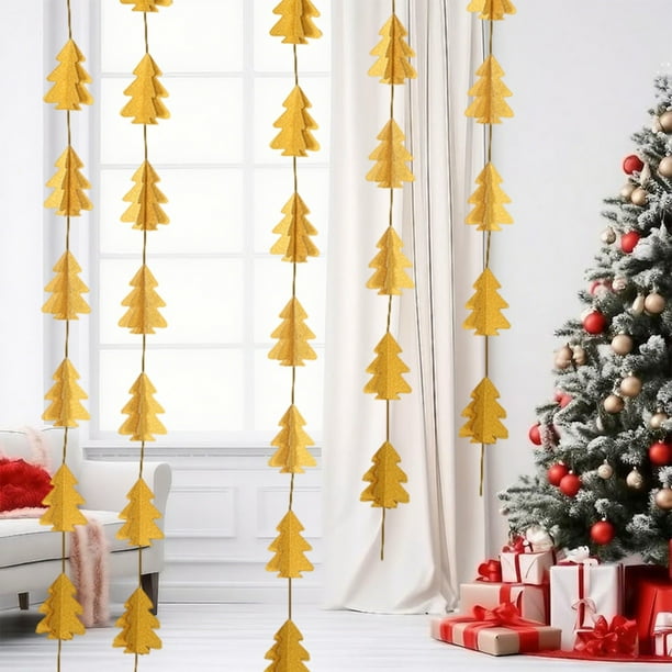 Adornos navideños, minibanderitas colgantes de cuerda, adornos para árboles de Navidad, escenas de interior, adornos para escaparates, adornos de fiesta, adornos colgantes de papel