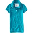 thumbnail image 1 of Aeropostale Womens Uniform A87 Polo de 3 botones, azul, pequeño, 1 of 1