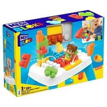 MEGA BLOKS Fisher-Price Toddler Building Blocks, Build n Tumble Activity Table with 25 Pieces and Storage, 1 Figure, Toy Gift Ideas for Kids