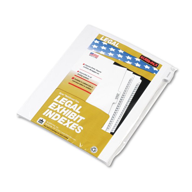 90000 Series Legal Exhibit Index Dividers, 1/10 Cut Tab, "Exhibit K