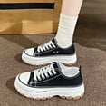 thumbnail image 7 of Women Platform Canvas Sneakers Lace Up Casual Thick Sole Casual Shoes, 7 of 7