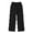 Black, variant on lnmuld Girls Solid Linen Look Wide Leg Pants Elastic Waist Double Patch Pockets Loose Casual Trousers Color:Pink,Size:6-7 Years