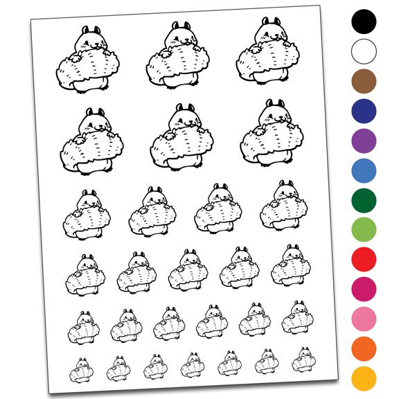Shy Squirrel Hiding Behind Tail Water Resistant Temporary Tattoo Set Fake Body Art Collection - Yellow