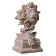 thumbnail image 5 of deevoka Lion Head Statue Crafts Handcarved Tabletop Ornament Animal Sculpture for Living Sandstone Color, 5 of 9