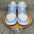thumbnail image 4 of Ni - ke Air Jordan 1 Low Women Size 11.5 = Men 10 Football Grey Aluminum Blue DC0774-050, 4 of 5