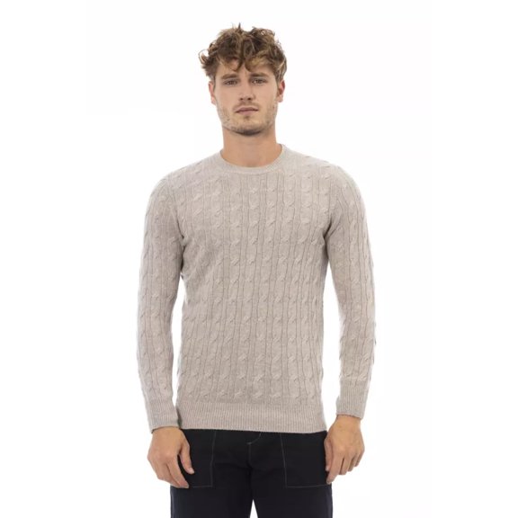 Alpha Studio Beige Viscose Men Sweater