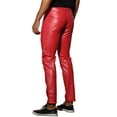thumbnail image 3 of INSPIRE CHIC Faux Leather Pants for Men's Slim Fit Hip Hop Nightclub Disco Party Trousers 32 Red, 3 of 6