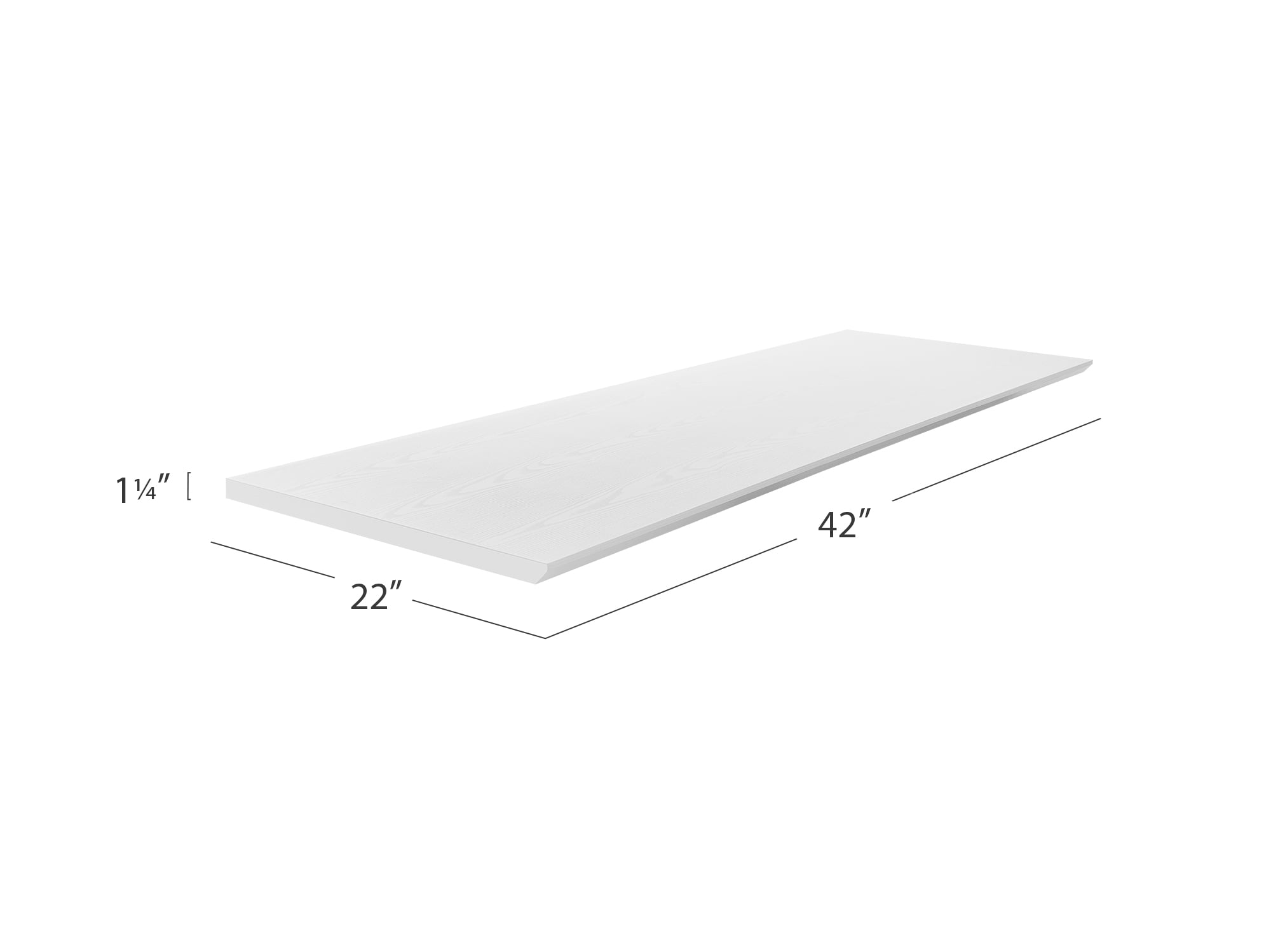 42-inch white laminate countertop installed over matching bar cabinet bases