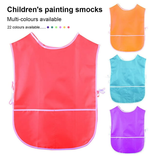 Kids Painting Aprons Cute Fast-drying Toddler Washable and Smooth Drop Paint Smock Anti-Odor Dustcoat Washable Drop Cloth Community Hand Painting Ginger
