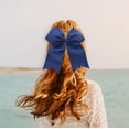 thumbnail image 4 of Motique Accessories Jumbo Hair Bow Clip with Tails-Navy, 4 of 4