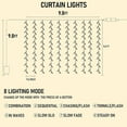 thumbnail image 3 of Dazzle Bright 300 LED Curtain String Lights, Christmas Fairy Lights for Bedroom with 8 Lighting Modes, Connectable Waterproof Window Lights Party Wedding Garden Wall Decor, Warm White, 3 of 10
