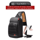 thumbnail image 4 of Mochila Cruzada Bandolera Para Hombre Hombro Carga Usb Lujo NEGRO, 4 of 5