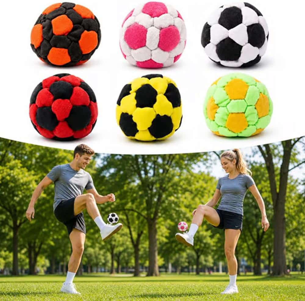 Dragonfly Footbag, 32-Panel Fabric Footbag Sand-Filled Hacky Soccer Sack, Soccer Style Mini Hacky for Adults, Coordination Training Portable Stress Relief Juggling Sack