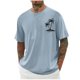 thumbnail image 2 of Tops para hombre, blusas y camisas de cuello redondo y manga corta para hombre, blusas casuales de moda con cuello redondo y estampado para hombre, blusas de poliéster para hombre., 2 of 5