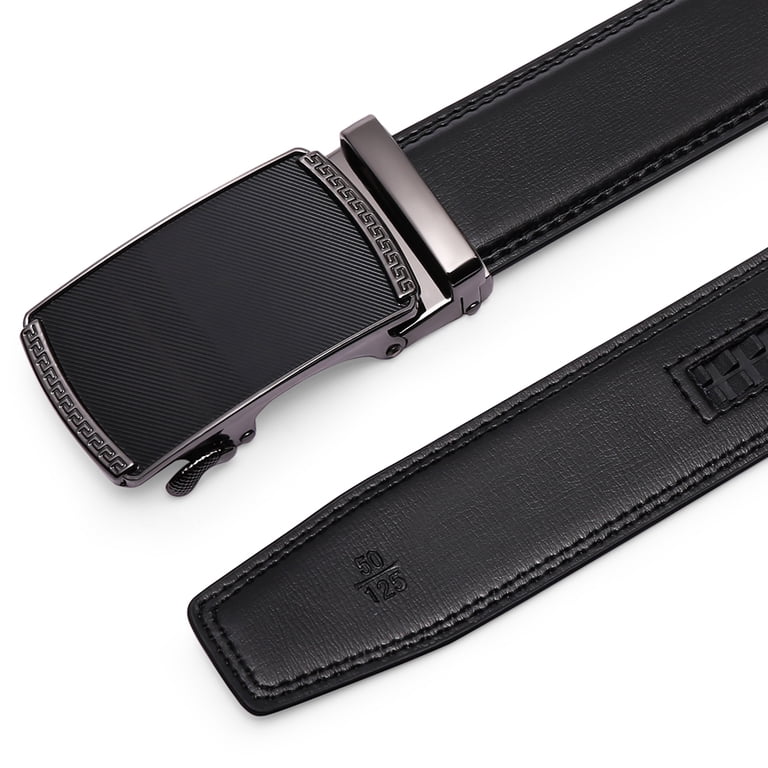 SENDEFN Men's Leather Ratchet Belt, Black photo 6