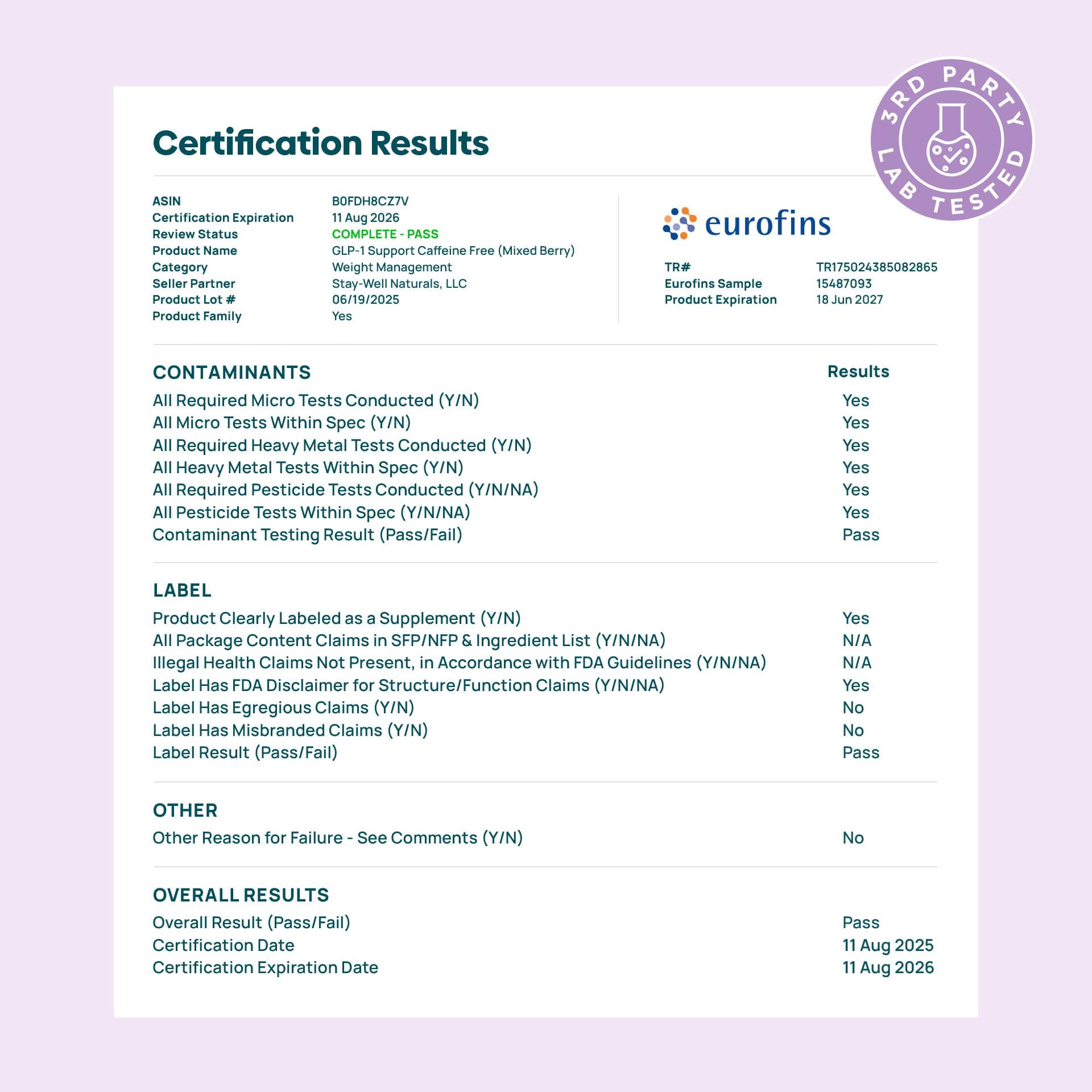 GLP-1 Supplement | GLP 1 Booster Drink Mix to Control Appetite and Cravings | Great Tasting Metabolic Support - Yerba Mate, Garcinia Cambogia, Berberine [Caffeine Free – Mixed Berry]