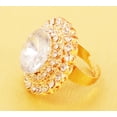 thumbnail image 2 of Sunsoul by Touchstone Indian Bollywood Royal Rajwada Pretty Studded Diamond Look Sparkling Rhinestone Adjustable Designer Wedding Jewelry Cocktail Finger Ring In Gold Tone For Women., 2 of 3