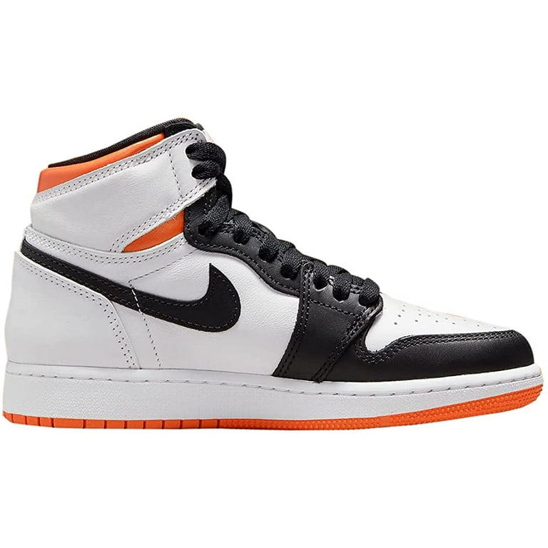 Nike Unisex Basketball Shoes 5 Big Kid White Electro Orange Black