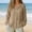 Khaki, variant on CaComMARK PI Button Down Shirt Women Casual Long Sleeve Shirts Breathable Plus Size Summer Sheer Mesh Tops Beach Cover Up Yellow