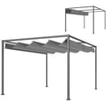 thumbnail image 1 of Outsunny 13' x 10' Patio Pergola with Retractable Canopy, Dark Grey, 1 of 10