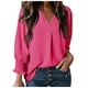 thumbnail image 1 of Vestido camisero holgado informal con cuello en V y mangas cortas para mujer - Mangas largas, estampado floral, mezcla de poliéster - Estilo para todas las estaciones, 1 of 5