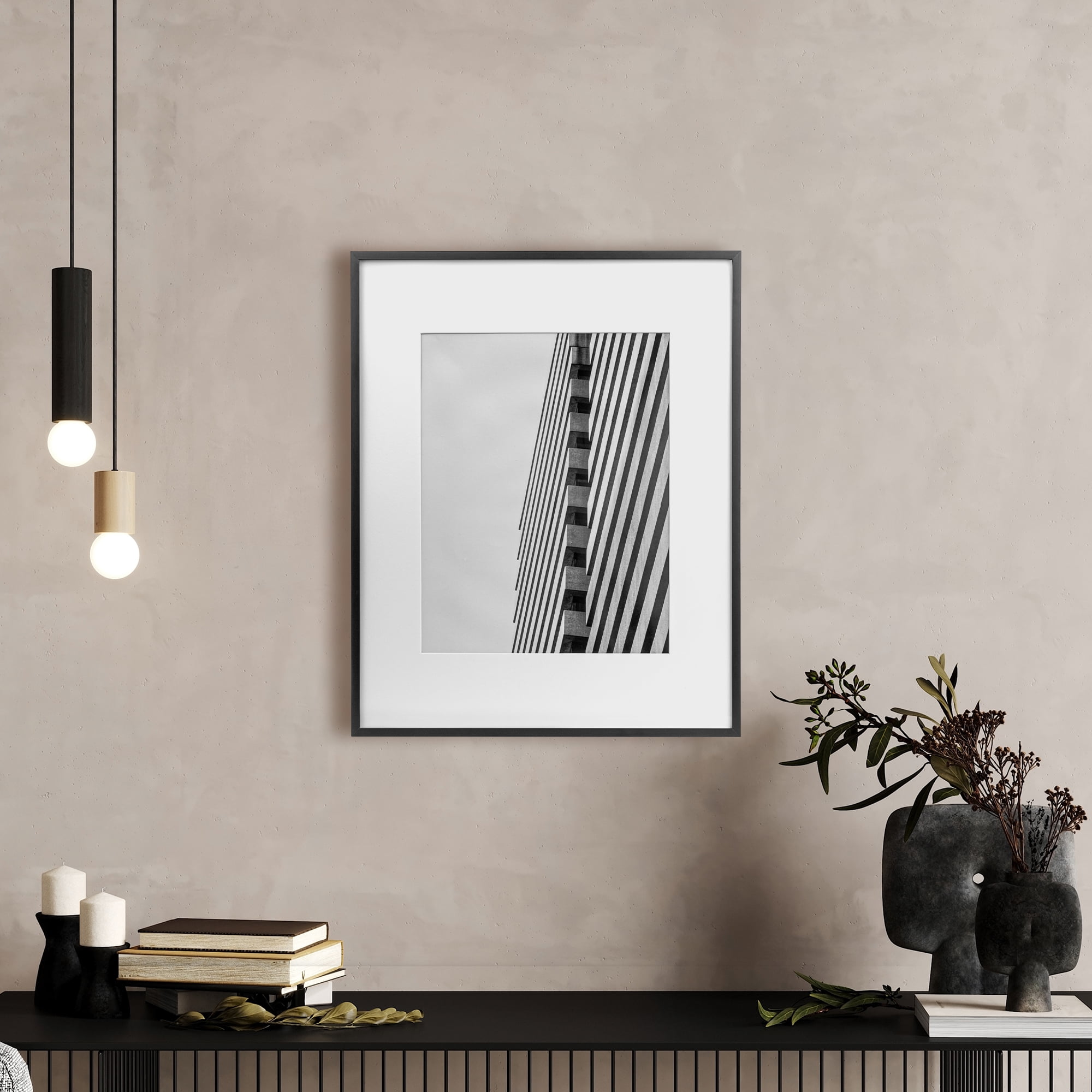 (2 pack) Better Homes & Gardens – 11x14 Picture Frame – Black Matted Gallery Wall Photo Frame