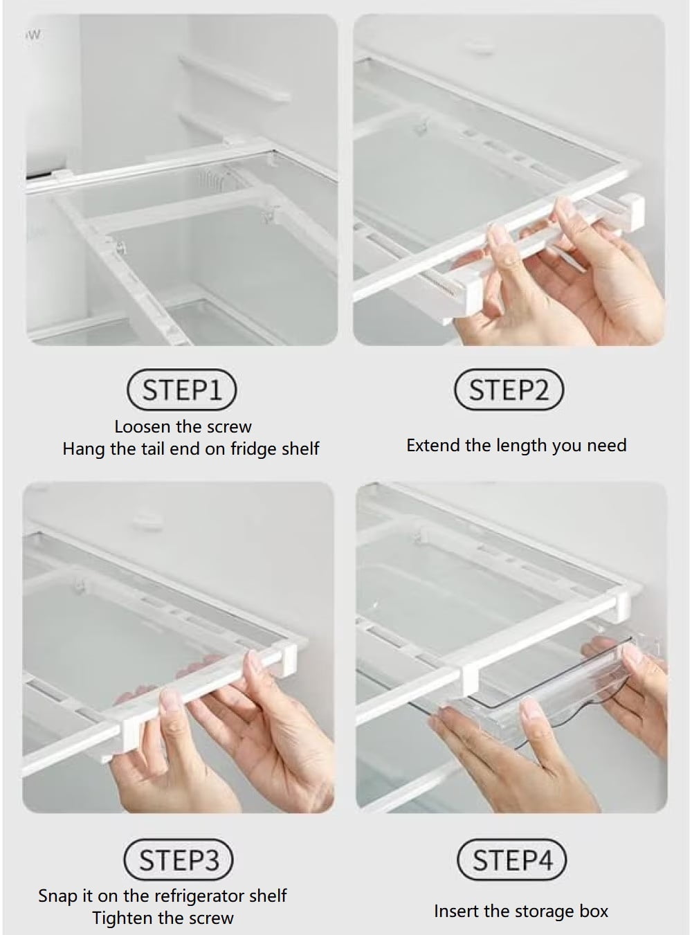 Large Capacity Egg Holder Tray, Refrigerator Organizer Bins, Clear Plastic Container Drawer for Egg