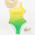 thumbnail image 6 of hoksml Women Bathing Suit One-Piece One Shoulder Fade Swimsuit Backless Padded Plus Size Overlay Print Bikini Swimsuit Clearance, 6 of 9