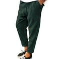 thumbnail image 1 of Innerwin Bottoms Drawstring Mens Trousers Holiday Elastic Waist Leisure Pants Green XL, 1 of 4