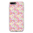 thumbnail image 1 of DistinctInk Clear Shockproof Hybrid Case for iPhone 7 PLUS / 8 PLUS (5.5" Screen) - TPU Bumper, Acrylic Back, Tempered Glass Screen Protector - Preppy Pattern - Yellow White Pink Flowers Floral, 1 of 5