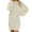 Beige, variant on Lindreshi Long Sleeve Dresses for Women Women Winter Sweater Knit Turtleneck Warm Long Sleeve Pocket Mini Sweater Dress