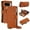 Brown, variant on For Google Pixel 9 / 9 Pro RFID Blocking Protective Purse Wallet Case Magnetic Flip Cover Multi-Card Slots Zipper Pocket With Metal Ring Buckle Detachable Shoulder Strap And Wrist Strap,Dark purple