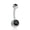 Black, variant on 1x Crystal Rhinestone Fashion Jewelry Body Piercing Navel Bar Ring Belly Button-Champagne