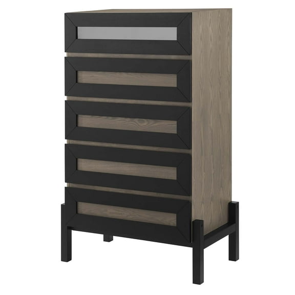 Dresser Drawer Chest Stand, Brown Oak, Wood, Modern Contemporary, Mid Century Bedroom Living Master Guest Suite Room